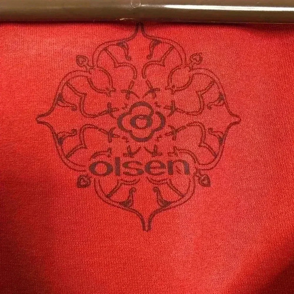 Olsen Short Sleeved  Shirt V-Neck Orange Size Small - Picture 11 of 16